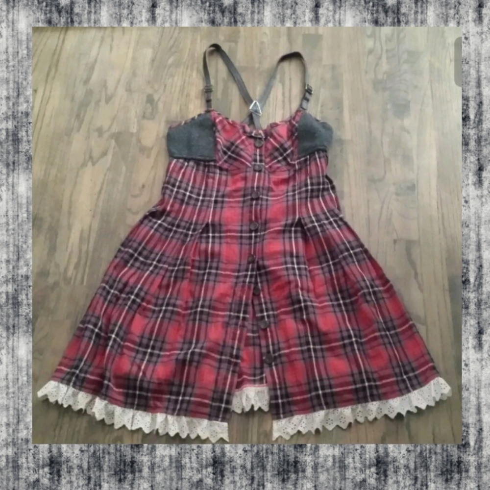 🌈SOLD💰Free People Open Road Hwy 66 Plaid Jumper - Picture 3 of 8